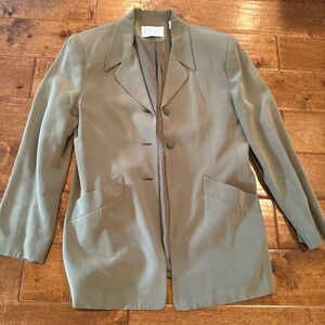 Women's Taupe Silk Blazer